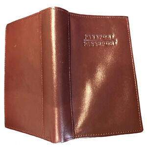 Genuine Leather wallet passport card holder in chocolate  Brown
